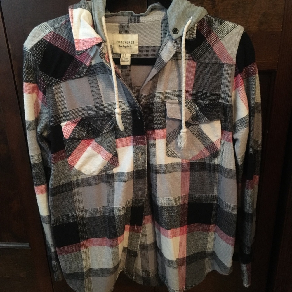 Forever 21 Flannel with hood